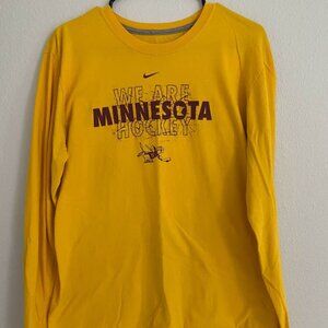 Nike, Yellow University of Minnesota Hockey Long Sleeve tee